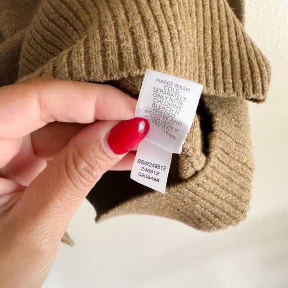 J. Jill PureJill Brown Long Sleeve Ribbed Trim Knit Sweater Small Petite Norm - Picture 5 of 7